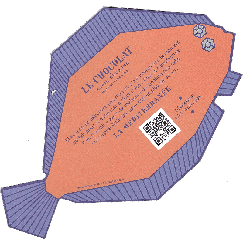 A fish shaped brochure from Le Chocolat