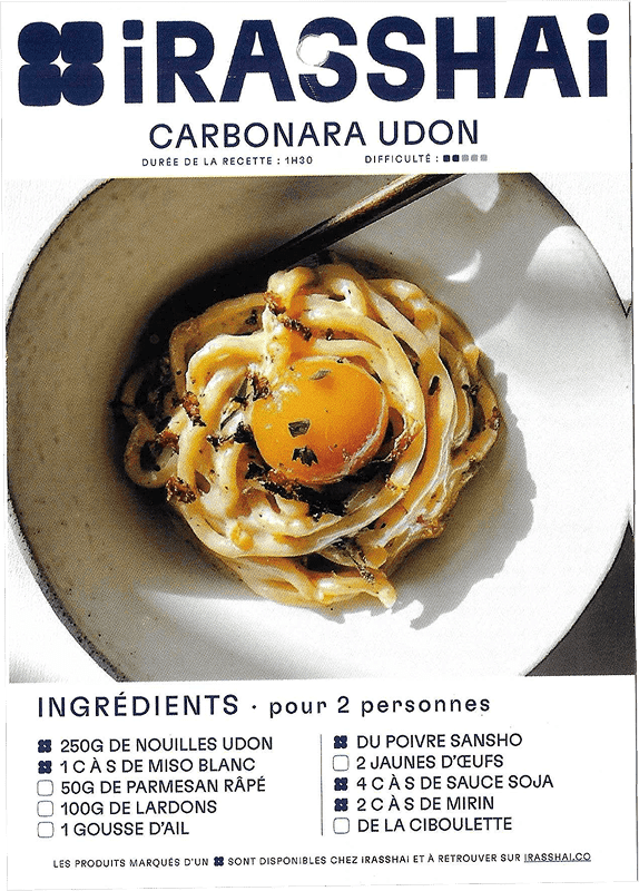 A mini recipe for Cabonara udon from iRASSHAI